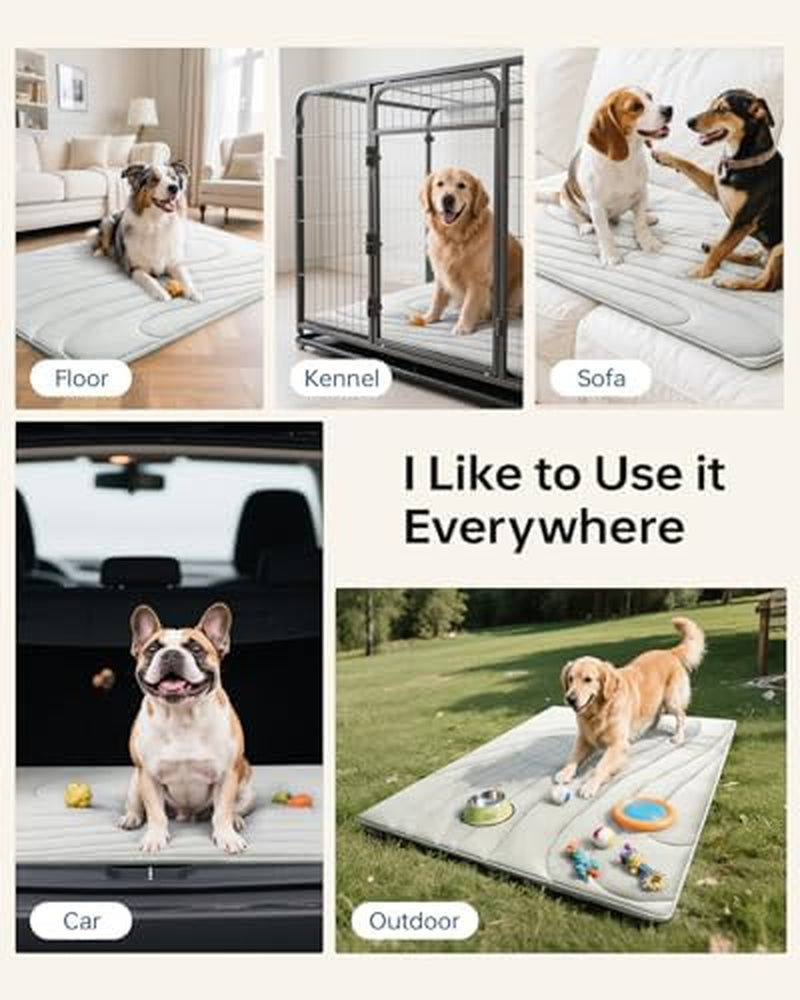 Cooling Mat for Dogs, 36"X23" Self-Cooling Dog Bed with Arc-Chill Technology 3.0, Non-Slip Washable Pet Cooling Pad for Small & Medium Dogs, Indoor Outdoor Kennel Floor Use - Grey