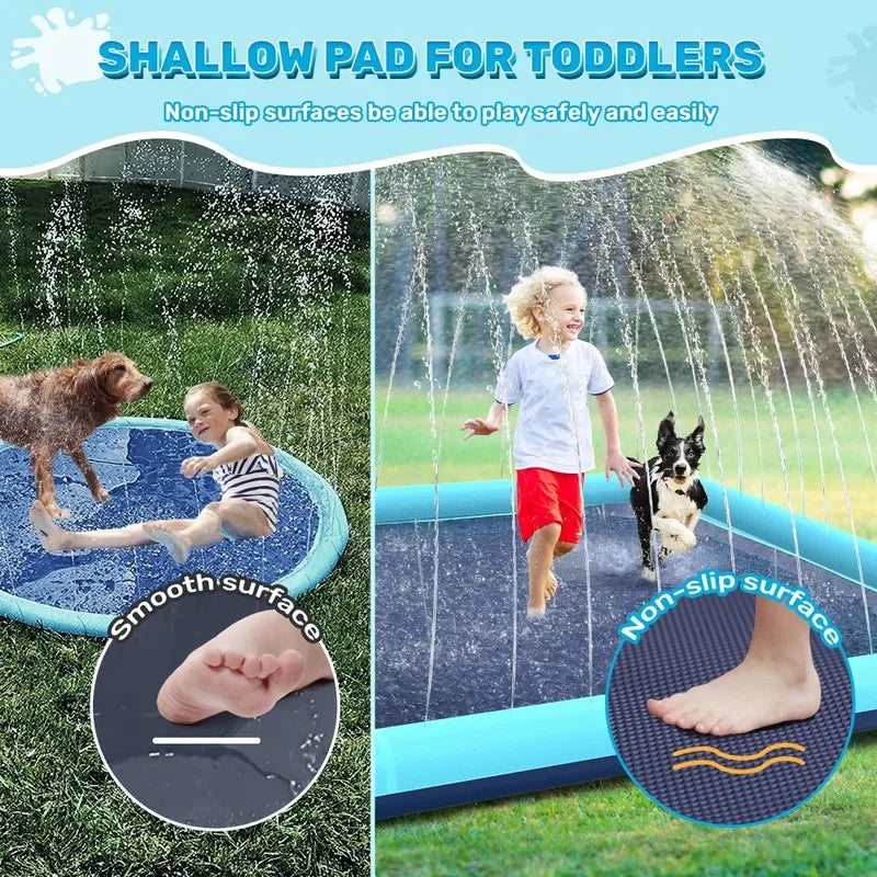 Super Sized Dog Water Play Mat and Children'S Swimming Pool -Foldable, Rubber Water Play Mat, Suitable for Outdoor Entertainment