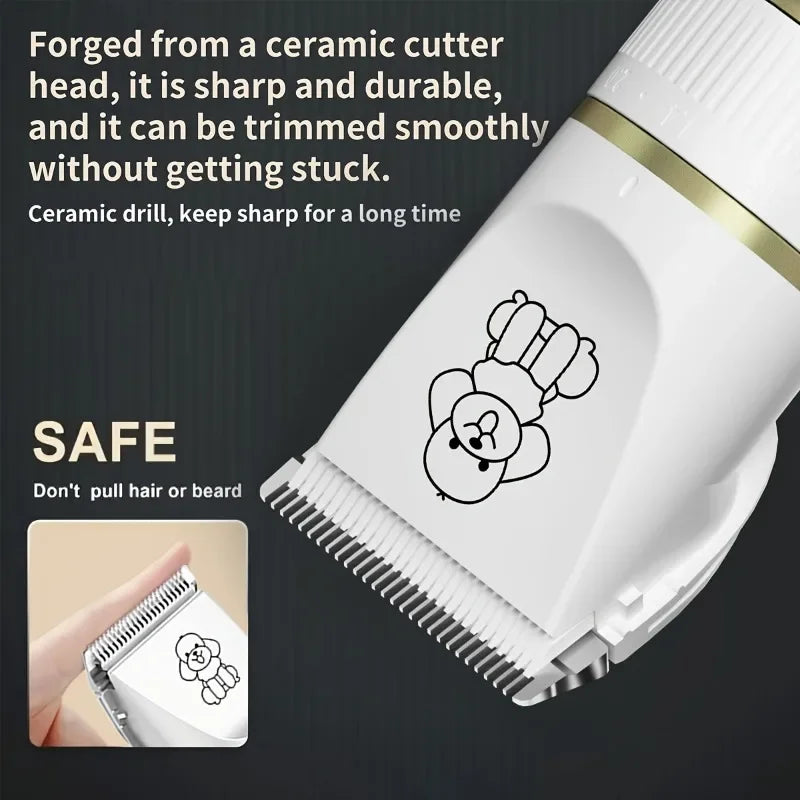 1pcs Professional Pet Clipper for Dogs Cats - Cordless USB Rechargeable Hair Trimmer with Guard Combs Low Noise Grooming Kit