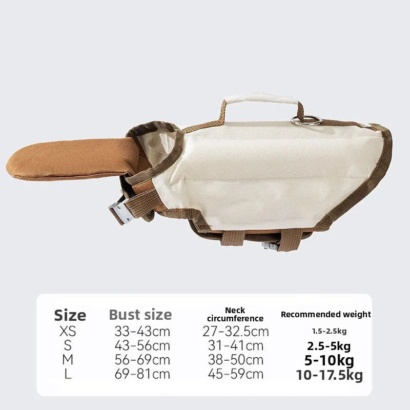 Dog Life Jacket with Rescue Handle, Pet Swimming Vest with Chin Float, Adjustable Breathable Safety Vest for Small Medium Dogs