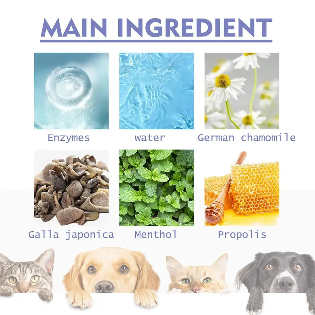 30ml Pet Spray Dog Oral Care Bad Breath Teeth Cleaning Pet Freshener Supply Deodorant Plaque Care Remover Breath Pet Accessories