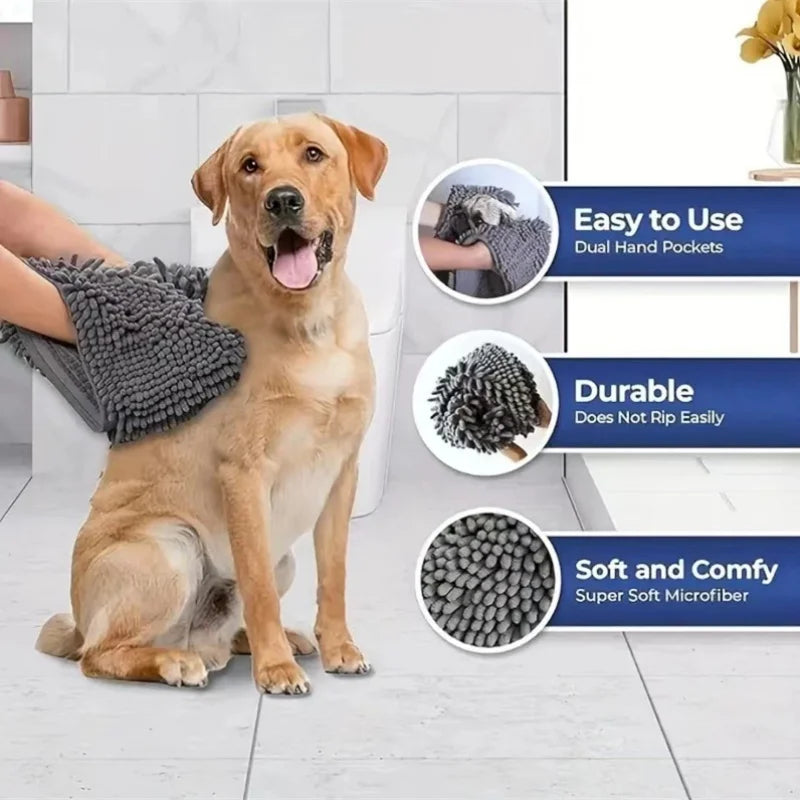Super Absorbent Pet Bath Towel Quick-drying Cat Towels Convenient Soft Bath Robe Dry Pet Cleaning Washcloth Dog Accessories