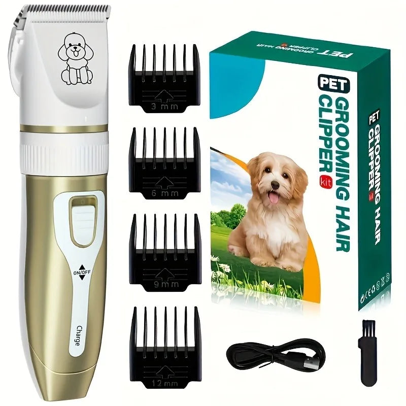 1pcs Professional Pet Clipper for Dogs Cats - Cordless USB Rechargeable Hair Trimmer with Guard Combs Low Noise Grooming Kit