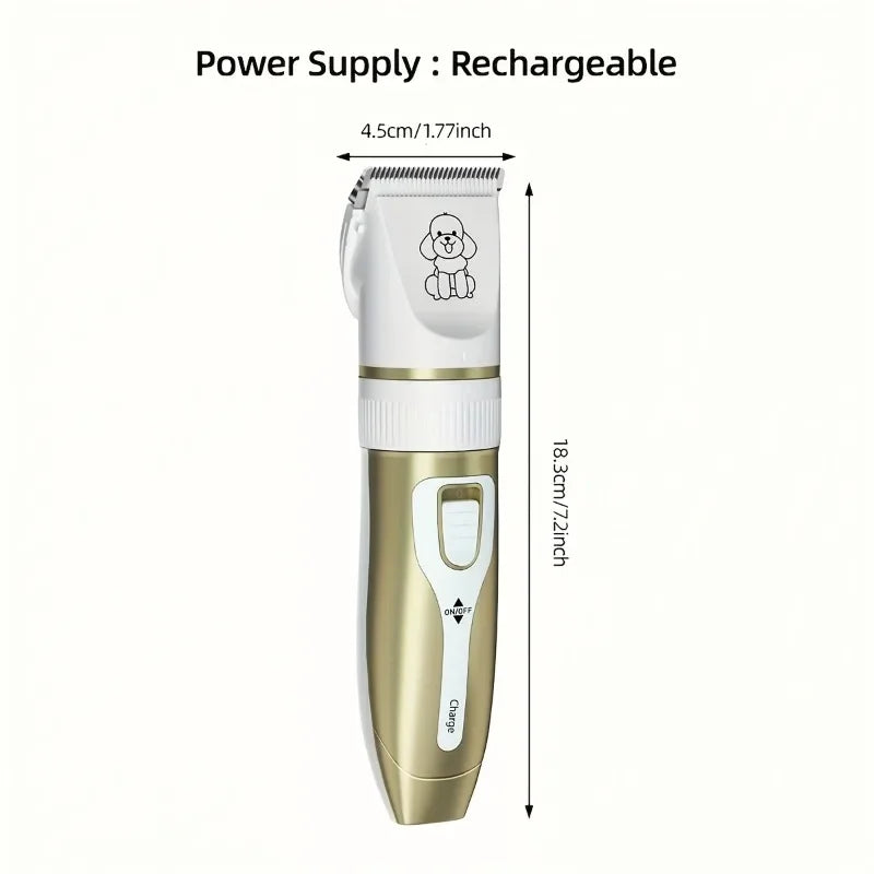 1pcs Professional Pet Clipper for Dogs Cats - Cordless USB Rechargeable Hair Trimmer with Guard Combs Low Noise Grooming Kit