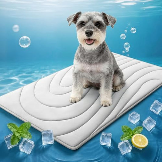 Cooling Mat for Dogs, 36"X23" Self-Cooling Dog Bed with Arc-Chill Technology 3.0, Non-Slip Washable Pet Cooling Pad for Small & Medium Dogs, Indoor Outdoor Kennel Floor Use - Grey
