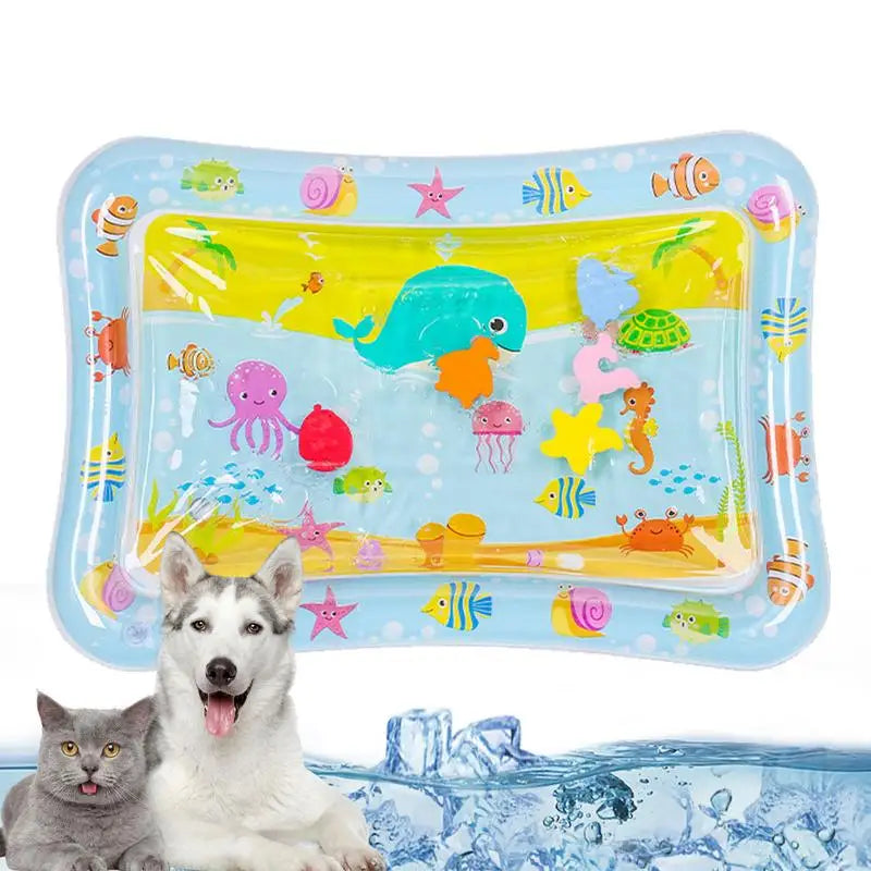 Sensory Water Play Mat for Cats Thickened Water Sensory Pad for Kidsinteractive Play Inflatable Water Mat for Cat and Dog Water